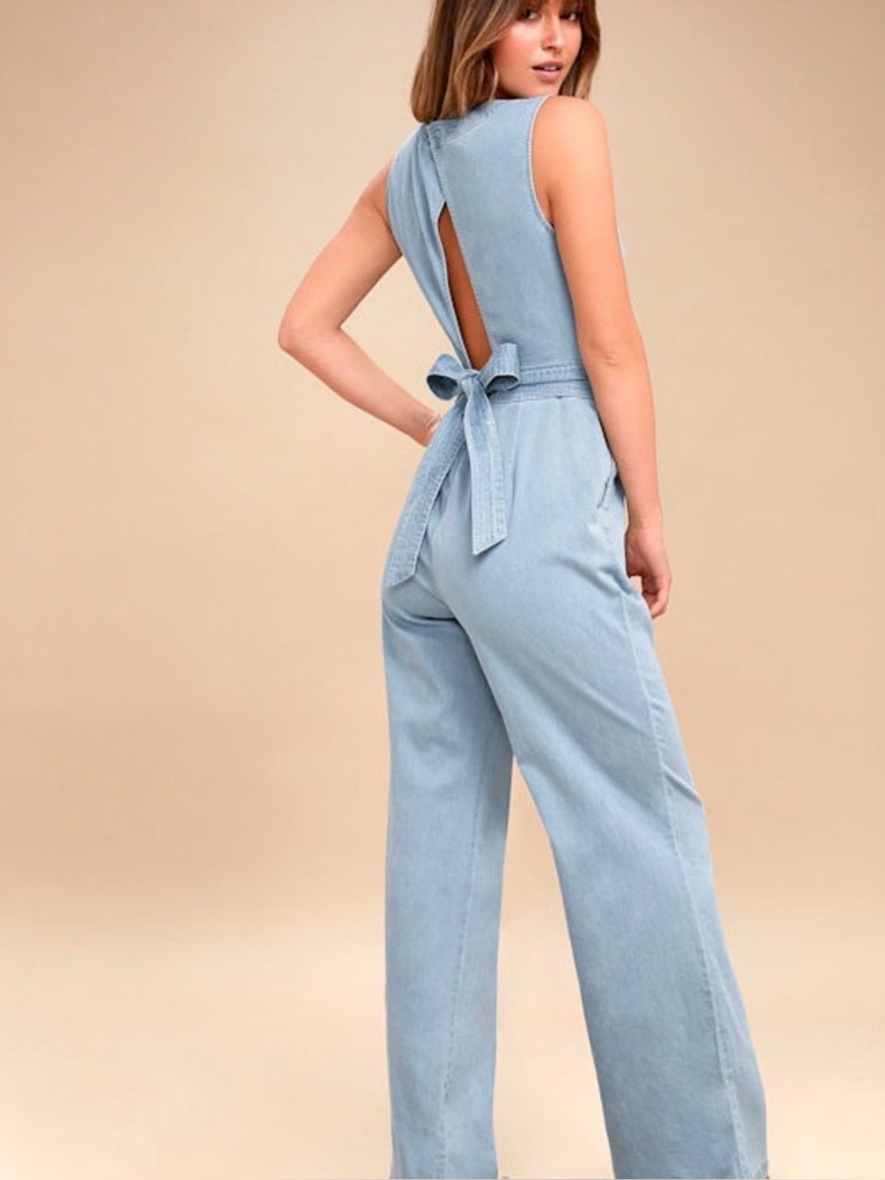 BB Dakota Dusty Blue Sleeveless Wrap Maxi Dress